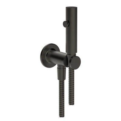 Gessi гигиенический душ, лейка, шланг 1250 мм, шланговое подсоединение -держатель лейки, цвет Black Metal Brushed PVD 58153.707
