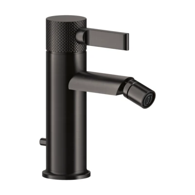 Gessi Inciso смеситель для биде однорычажный, донный клапан, соединительные шланги, цвет Black Metal Brushed PVD 58007.707