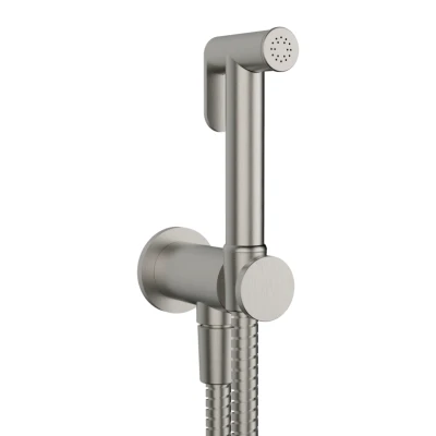 Gessi гигиенический душ, лейка, шланг 1250 мм, шланговое подсоединение -держатель лейки, цвет хром Brushed 14331.147