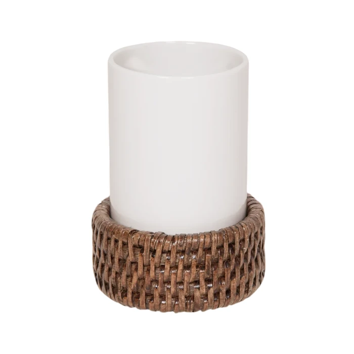 Стакан DECOR WALTHER BASKET 0936392 настольный цвет белый/ротанг темный 0936392