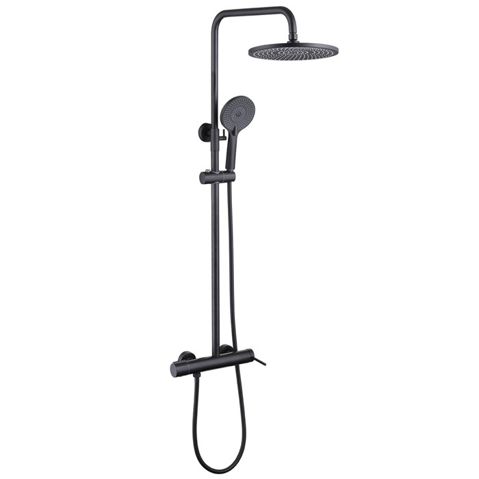 Душевая стойка ABBER Emotion AF8816B с изливом, черная матовая 5945 - фото 56918