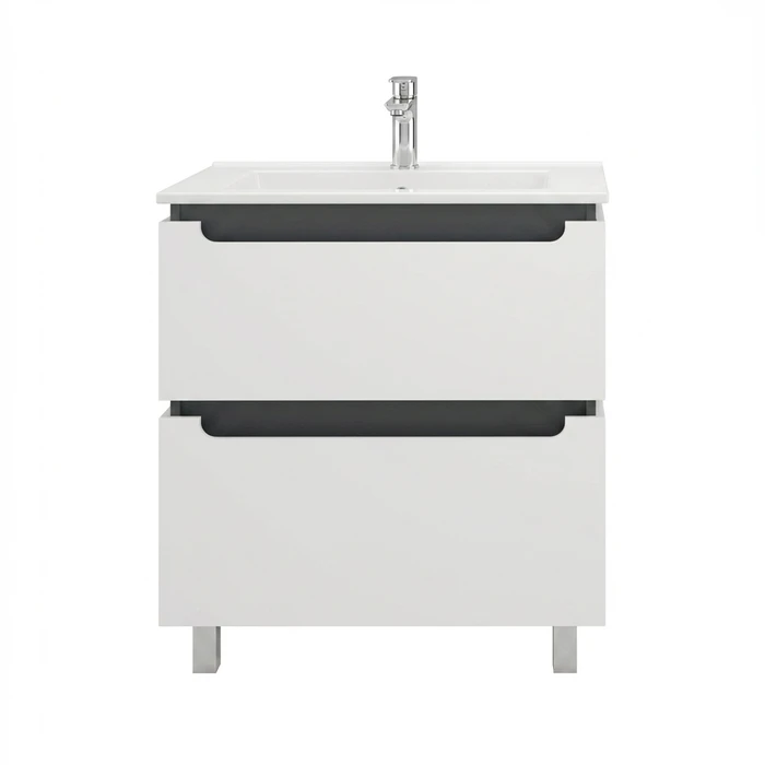 75 Тумба "Веста 75" (ум. Оскар 750), цвет белый/графит, Pur-клей EG010592