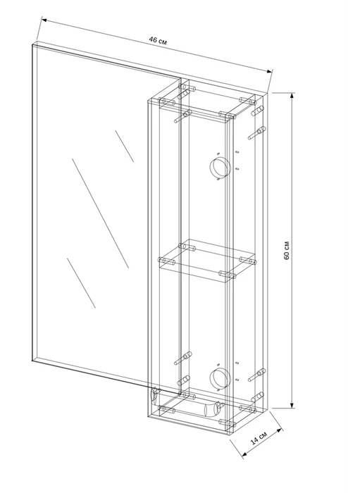 50 Зеркало-шкаф "Slim №4" EvaGold EG010070