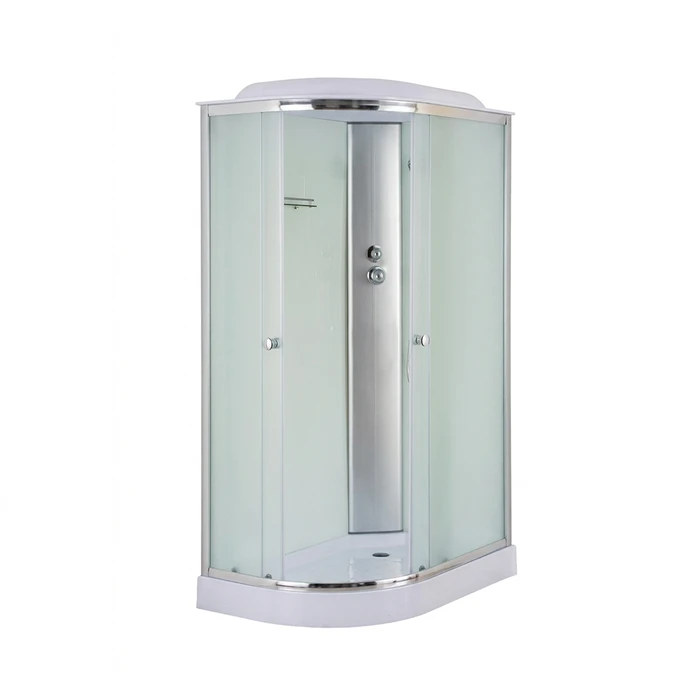ДК EvaGold прямоугольная правая F121WS-R (80*120 низ. под., рифл. стек., белая стен., хром матовый проф. 3к.) EG210012