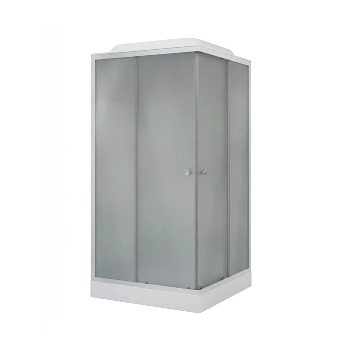 ДК EvaGold квадрат F101WS-Q (100*100, низ.под., рифл. стек., бел. стен., хром матовый проф. 4к.) EG210010