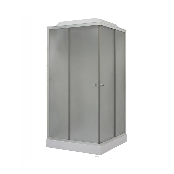 ДК EvaGold квадрат F901WS-Q (90*90, низ.под., рифл. стек., бел. стен., хром матовый проф. 4к.) EG210017