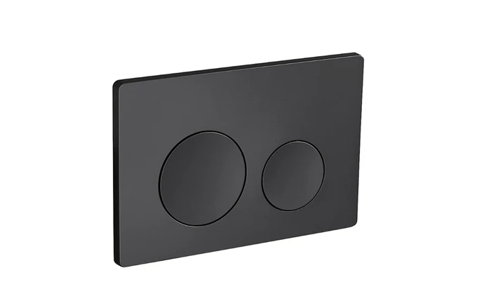 Кнопка смыва пневматическая EvaGold 03P, пластик круг черная для инсталляции EvaGold 500P с пневматическим управлением EG100073