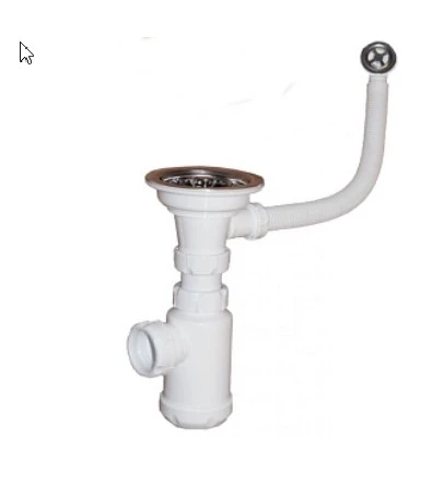 Сифон Ани Грот ОДИНАРНЫЙ 3 1/2" с переливом и отводами(GF-ECO) арт.А СН 870-11-22
