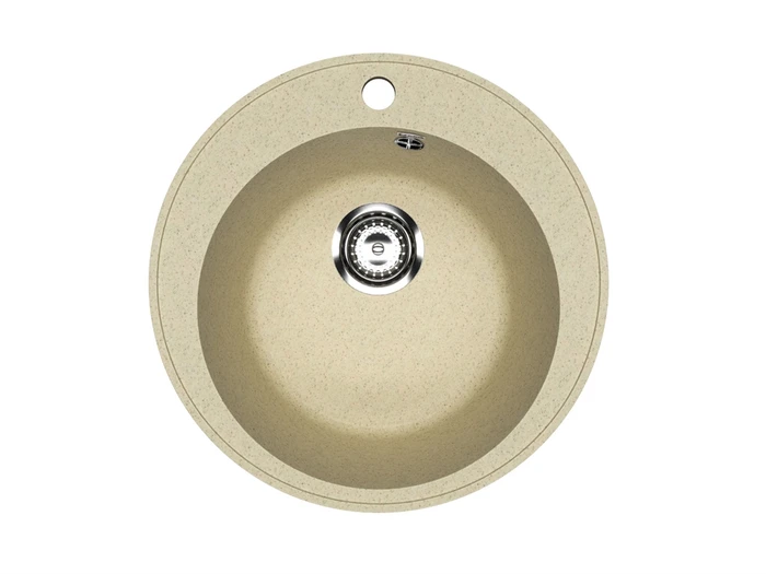 Мойка композит.Practik PR-M 475-002 КРУГЛАЯ слоновая кость 475*475*195 без сифона 00-00010361