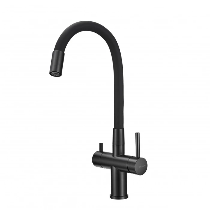 Смеситель для кухни с фильтром Milacio Ultra, MCU.560.TBB, total black черный шланг MCU.560.TBB