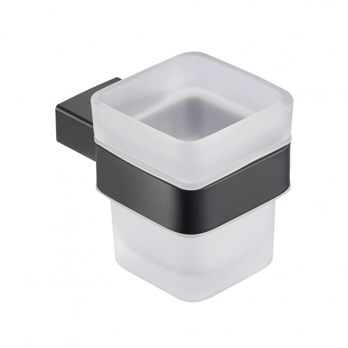 Держатель со стаканом MILACIO Ultra, MCU.951.MB, настенный, чёрный матовый MCU.951.MB