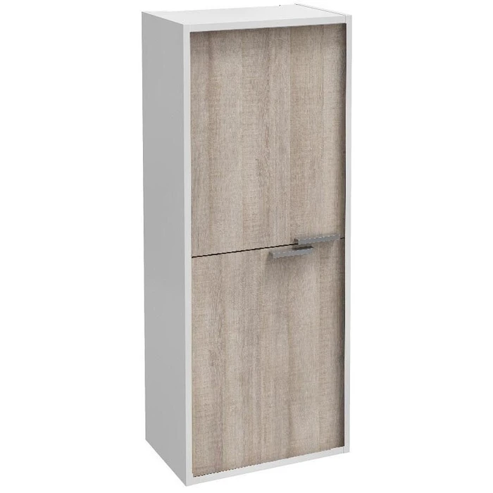 Шкаф-пенал Jacob Delafon Vivienne EB1510-N18-E71, 40 х 100 см, ручки хром, корпус белый глянцевый, фасад серый дуб EB1510-N18-E71