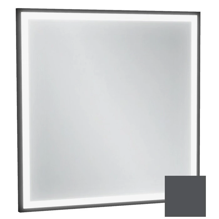 Зеркало Jacob Delafon Allure EB1433-S17, 60 х 60 см, с подсветкой, бесконтактным выключателем, лакированная рама серый антрацит сатин EB1433-S17