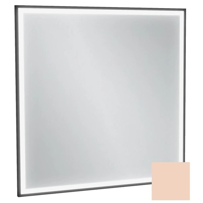 Зеркало Jacob Delafon Allure EB1435-S09, 80 х 80 см, с подсветкой, бесконтактным выключателем, лакированная рама телесный сатин EB1435-S09