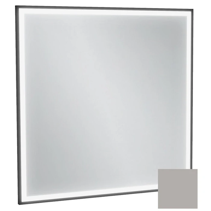 Зеркало Jacob Delafon Allure EB1435-S21, 80 х 80 см, с подсветкой, бесконтактным выключателем, лакированная рама серый титан сатин EB1435-S21