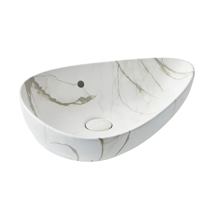 Раковина Jacob Delafon Nouvelle Vague Vessel EVI302-HYC, 56 х 40 см, цвет white marble EVI302-HYC