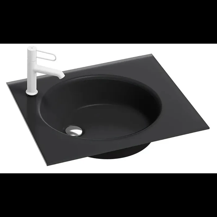 Стеклянная раковина Jacob Delafon Odeon Rive Gauche EB2560-DE2, 60 см, черный матовый EB2560-DE2