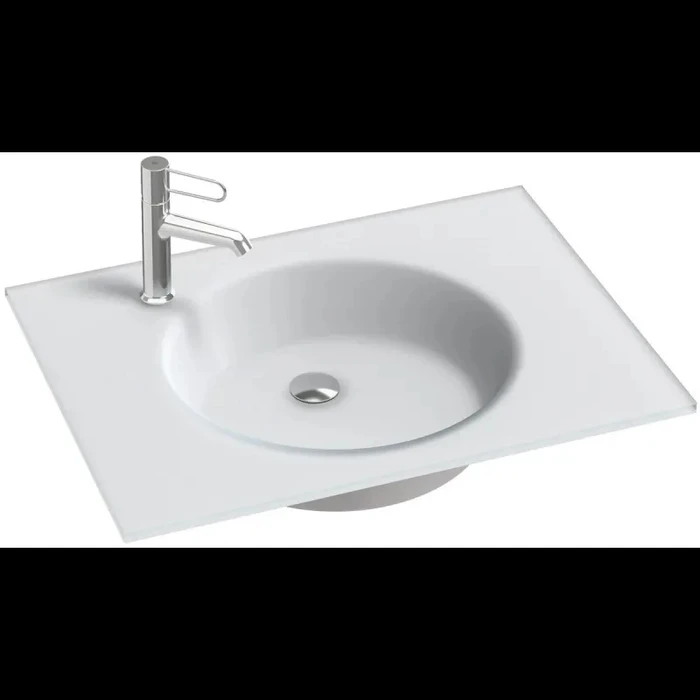 Стеклянная раковина Jacob Delafon Odeon Rive Gauche EB2561-DE1, 70 см, белый матовый EB2561-DE1