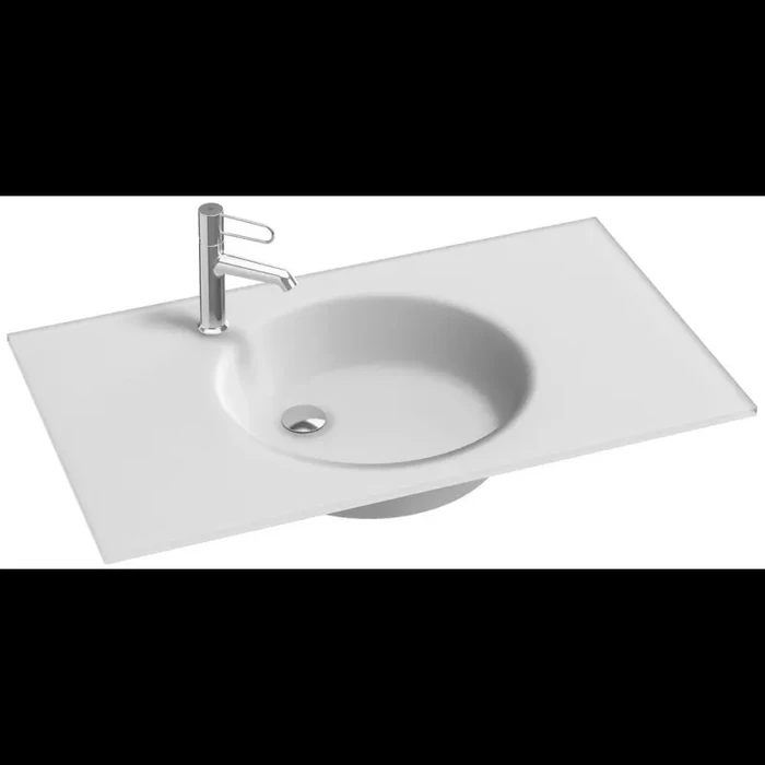 Стеклянная раковина Jacob Delafon Odeon Rive Gauche EB2563-DE1, 90 см, белый матовый EB2563-DE1