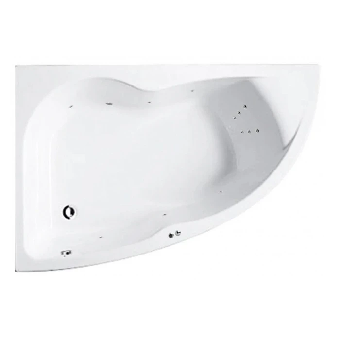 Гидромассажная акриловая ванна Jacob Delafon Micromega Duo Chromo E60220RU-00 LINE CR, 170 х 105 см, правая, белая, форсунки хром E60220RU-00 LINE CR