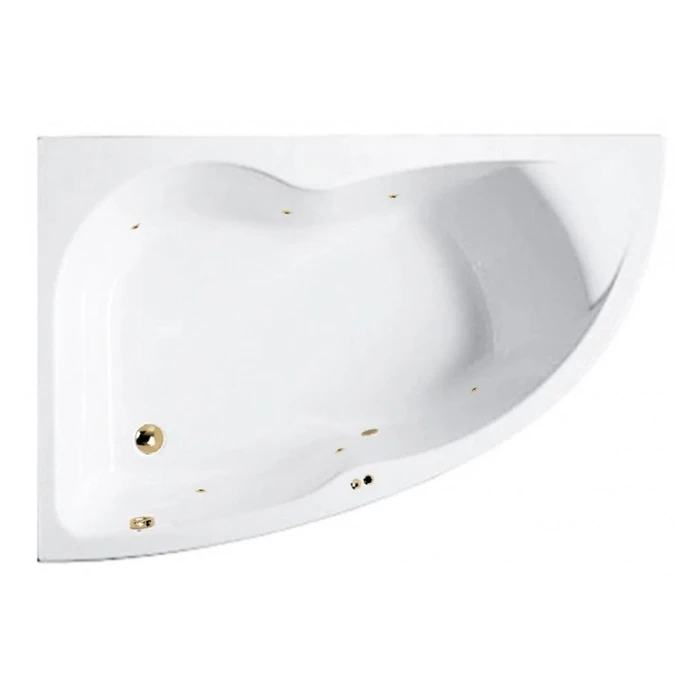 Гидромассажная акриловая ванна Jacob Delafon Micromega Duo Chromo E60221RU-00 SOFT GL, 170 х 105 см, левая, белая, форсунки золото E60221RU-00 SOFT GL