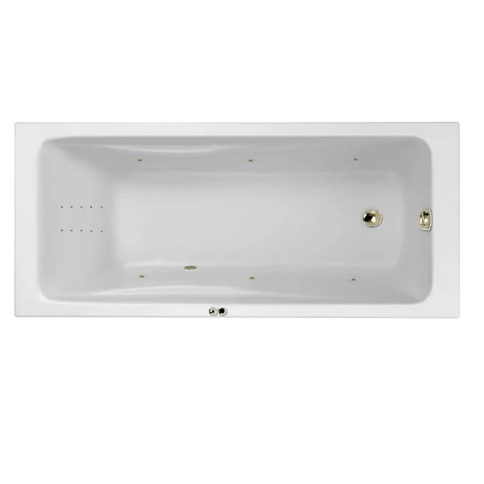 Гидромассажная акриловая ванна Jacob Delafon Odeon Up E6057RU-00 LINE BR, 160 х 75 см, белая, форсунки бронза E6057RU-00 LINE BR