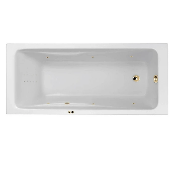 Гидромассажная акриловая ванна Jacob Delafon Odeon Up E6057RU-00 LINE GL, 160 х 75 см, белая, форсунки золото E6057RU-00 LINE GL