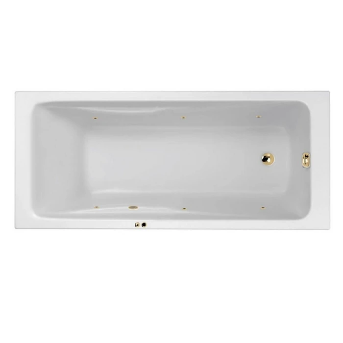 Гидромассажная акриловая ванна Jacob Delafon Odeon Up E6057RU-00 SOFT GL, 160 х 75 см, белая, форсунки золото E6057RU-00 SOFT GL