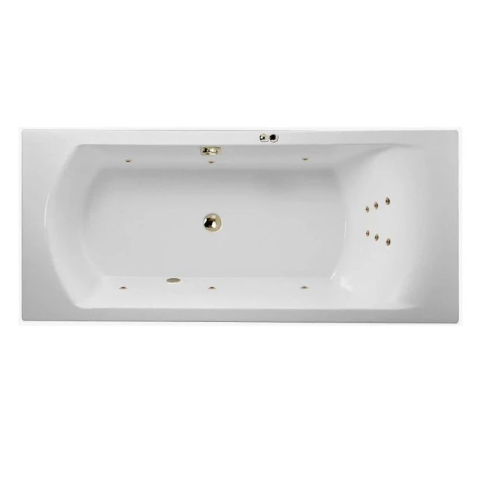 Гидромассажная акриловая ванна Jacob Delafon Ove E60143RU-00 LINE BR, 180 x 80 см, белая, форсунки бронза E60143RU-00 LINE BR