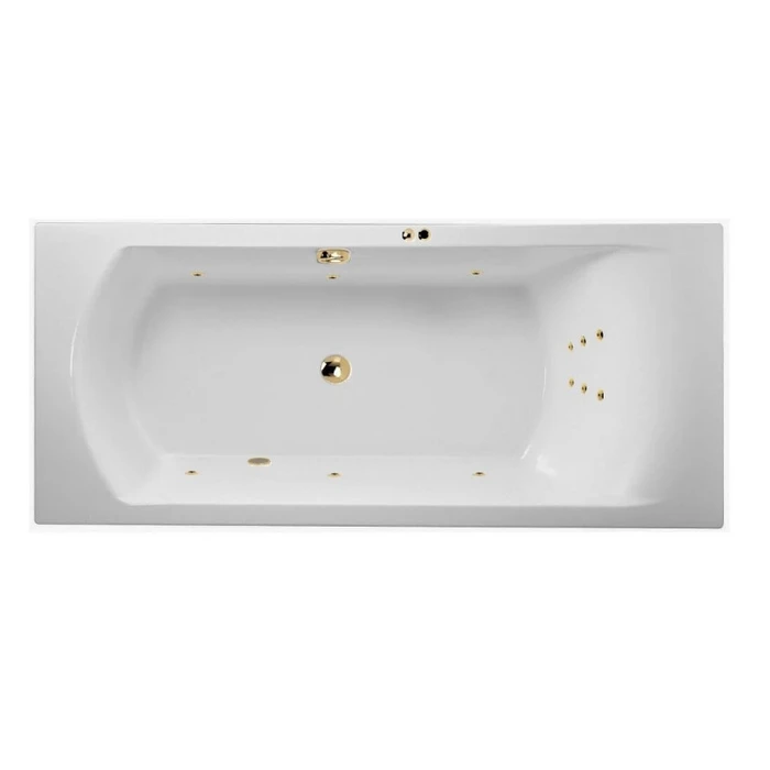 Гидромассажная акриловая ванна Jacob Delafon Ove E60143RU-00 LINE GL, 180 x 80 см, белая, форсунки золото E60143RU-00 LINE GL