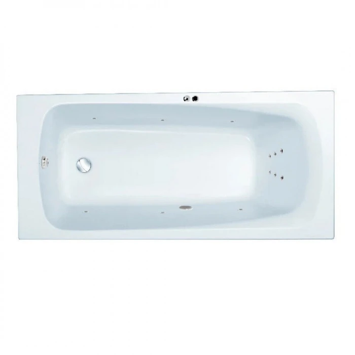 Гидромассажная акриловая ванна Jacob Delafon Patio E6810RU-01 LINE CR,  150 х 70 см, каркас в подарок, белая, форсунки хром E6810RU-01 LINE CR