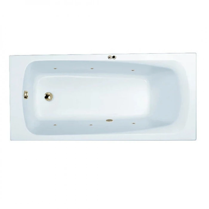 Гидромассажная акриловая ванна Jacob Delafon Patio E6810RU-01 SOFT BR,  150 х 70 см, каркас в подарок, белая, форсунки бронза E6810RU-01 SOFT BR