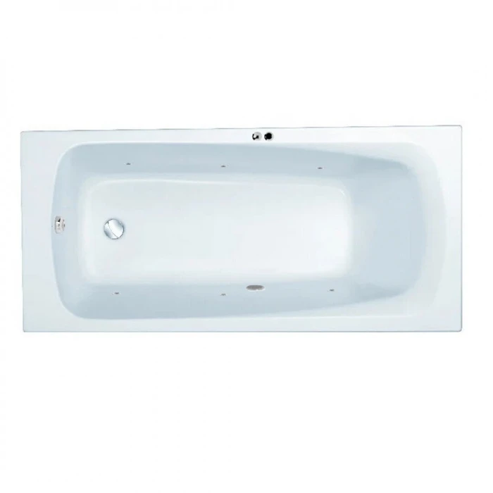 Гидромассажная акриловая ванна Jacob Delafon Patio E6810RU-01 SOFT CR,  150 х 70 см, каркас в подарок, белая, форсунки хром E6810RU-01 SOFT CR