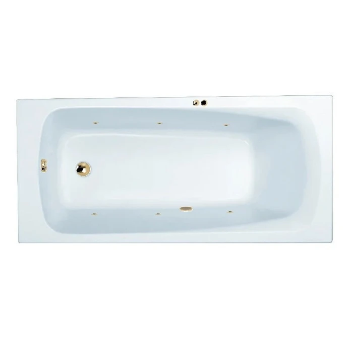 Гидромассажная акриловая ванна Jacob Delafon Patio E6810RU-01 SOFT GL,  150 х 70 см, каркас в подарок, белая, форсунки золото E6810RU-01 SOFT GL