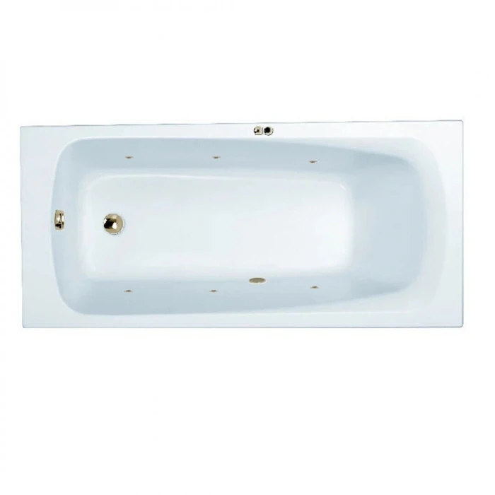 Гидромассажная акриловая ванна Jacob Delafon Patio E6812RU-01 SOFT BR, 170 х 70 см, каркас в подарок, белая, форсунки бронза E6812RU-01 SOFT BR