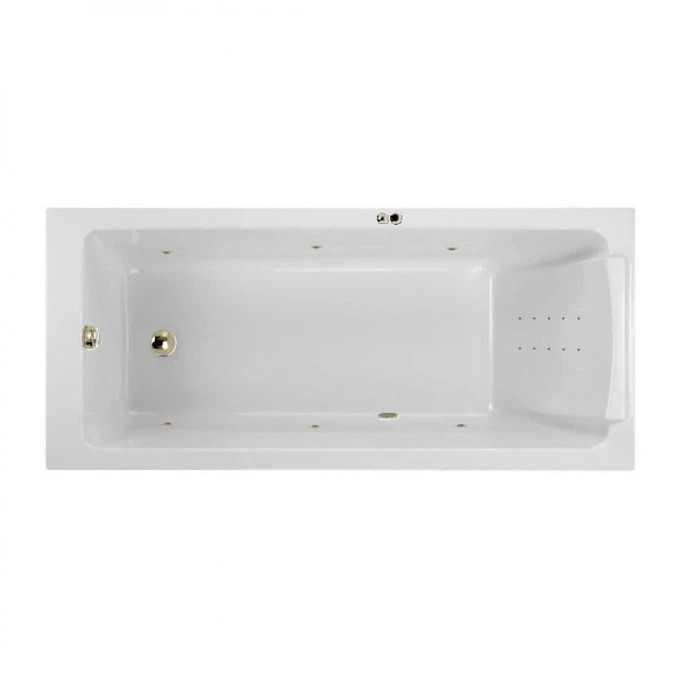 Гидромассажная акриловая ванна Jacob Delafon Sofa E60515RU-01 LINE BR, 170 x 75 см, каркас в подарок, белая, форсунки бронза E60515RU-01 LINE BR