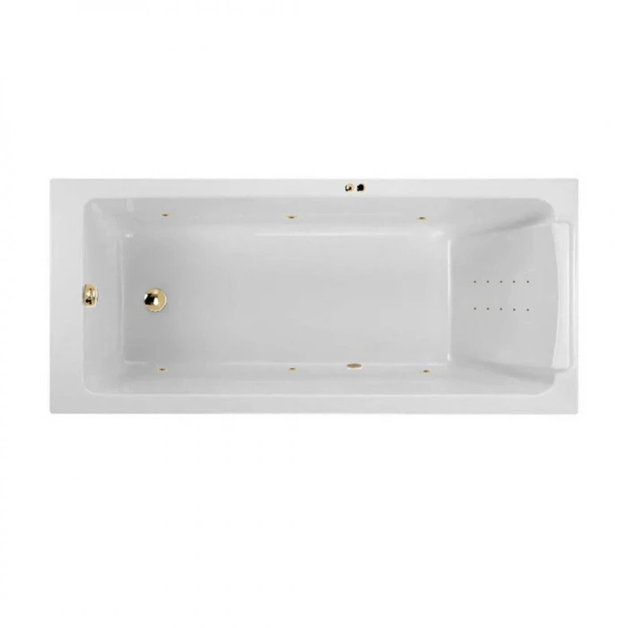 Гидромассажная акриловая ванна Jacob Delafon Sofa E60515RU-01 LINE GL, 170 x 75 см, каркас в подарок, белая, форсунки золото E60515RU-01 LINE GL