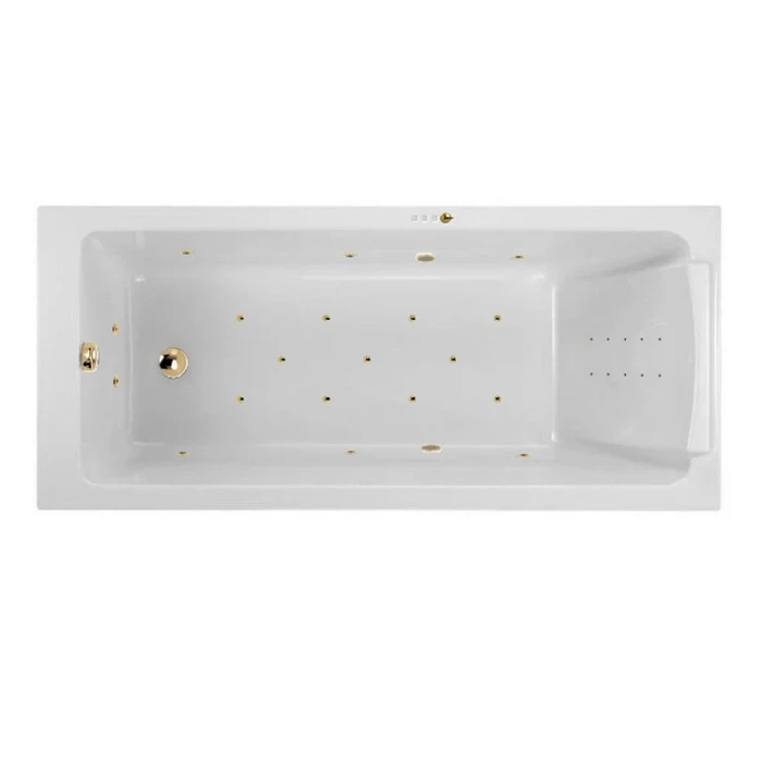 Гидромассажная акриловая ванна Jacob Delafon Sofa E60515RU-01 ULTRA NANO GL, 170 x 75 см, каркас в подарок, белая, форсунки золото E60515RU-01 ULTRA NANO GL