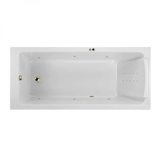 Гидромассажная акриловая ванна Jacob Delafon Sofa E60518RU-00 LINE BR, 170 x 70 см, встраиваемая, каркас в подарок, белая, форсунки бронза E60518RU-00 LINE BR