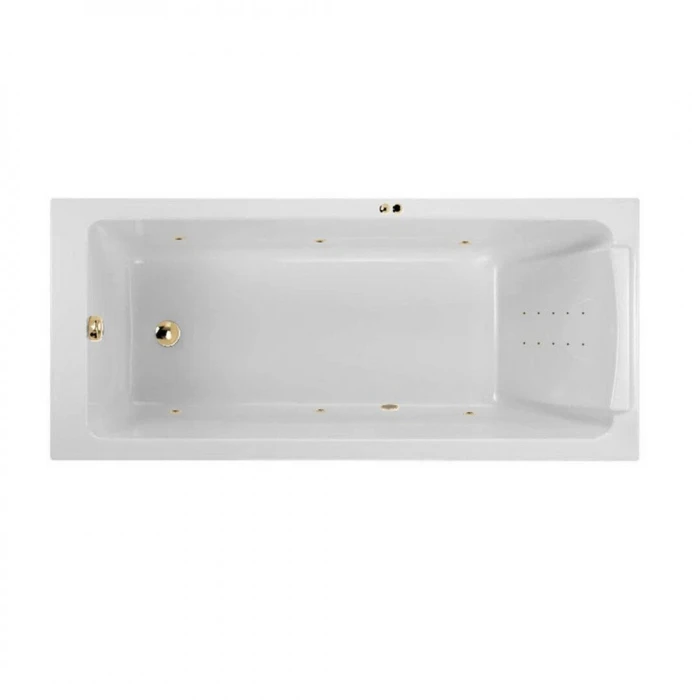 Гидромассажная акриловая ванна Jacob Delafon Sofa E60518RU-00 LINE GL, 170 x 70 см, встраиваемая, каркас в подарок, белая, форсунки золото E60518RU-00 LINE GL