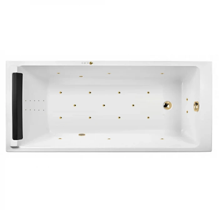 Гидромассажная акриловая ванна Jacob Delafon Spacio E6D161RU-00 ULTRA NANO GL, 170 х 75 см, белая, форсунки золото E6D161RU-00 ULTRA NANO GL