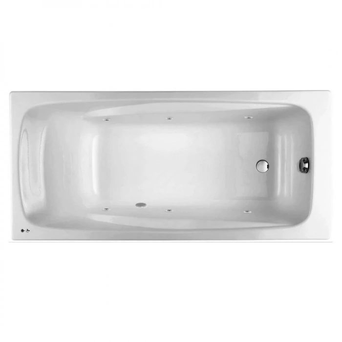 Гидромассажная чугунная ванна Jacob Delafon Repos E2130-00 SOFT CR, 160 x 75 см, E2130-00 SOFT WH, ножки в подарок, белая, форсунки хром E2130-00 SOFT CR