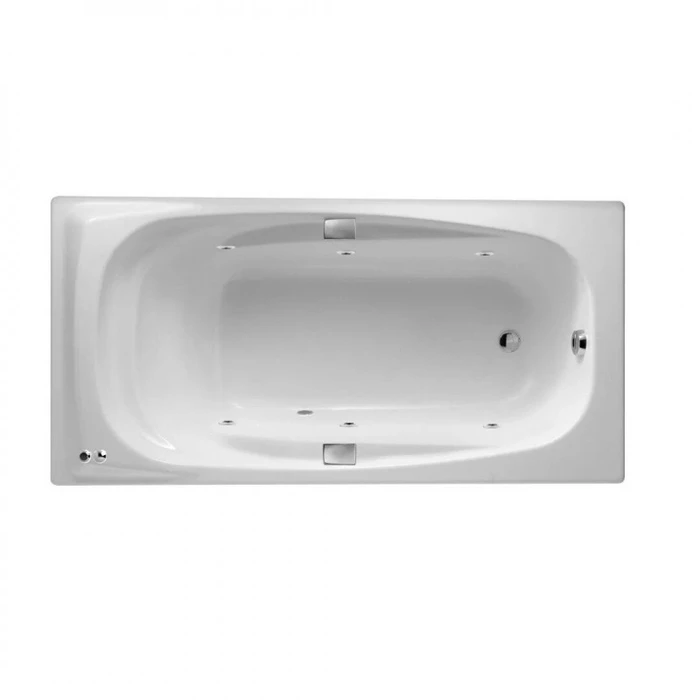 Гидромассажная чугунная ванна Jacob Delafon Super Repos E2902-00 SOFT CR, 180 x 90 см, ножки и ручки в подарок, белая, форсунки хром E2902-00 SOFT CR