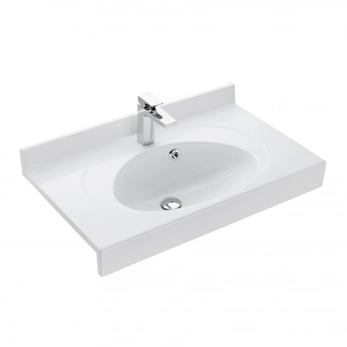 Раковина AQUATON Отель 3/80 белая с навесами 1A70063NOT010 1A70063NOT010