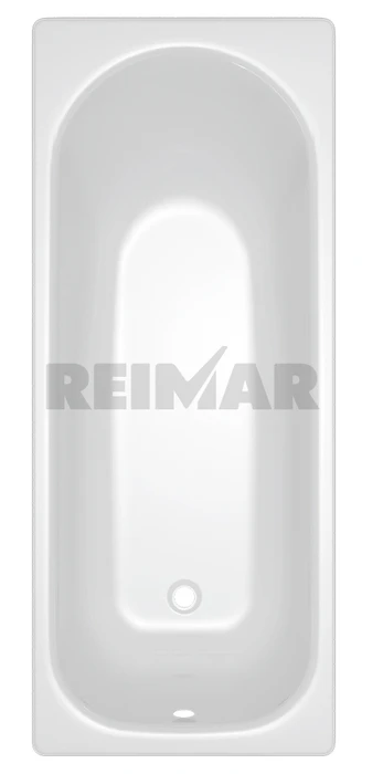 REIMAR Ванна стальная 170x70x40 cм. с опорной подставкой, без ранта, белая орхидея, форма Аула, ВИЗ R-76801