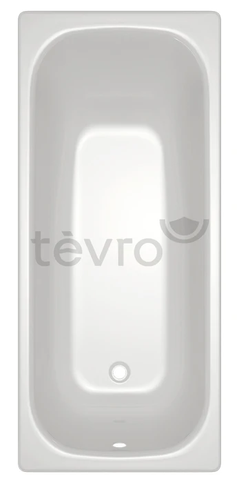 TEVRO Ванна стальная 160х75х40 см. с опорной подставкой, без ранта, белый лотос, форма Тонда, ВИЗ Т-62302