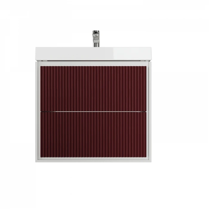 Фасад для тумбы в ванную 60см Watersense Carol цвет бургундия волна W02071 W02071