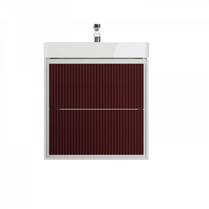 Фасад для тумбы в ванную 55см Watersense Carol цвет бургундия волна W02061 W02061