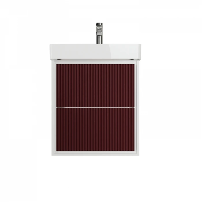 Фасад для тумбы в ванную 50см Watersense Carol цвет бургундия волна W02051 W02051