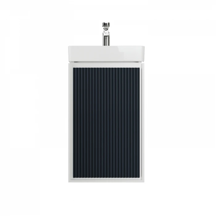 Фасад дверца для тумбы в ванную 40см Watersense Carol цвет синий моренго волна W02009 W02009